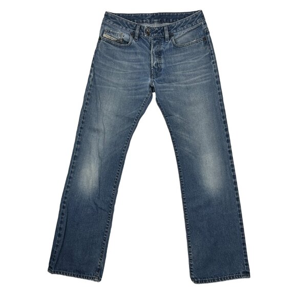 Diesel Jeans Men 30x30* Rabox Button Fly Blue Straight Leg Distressed Italy Fade - Picture 1 of 16